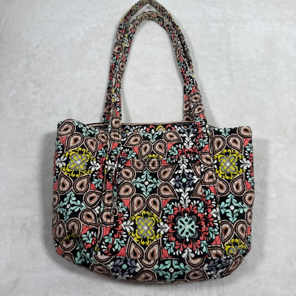 Vera Bradley Quilted Tote Bag Glenna Nomadic Paisley Pattern Shoulder Bag